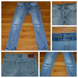 Men’s American Eagle Outfitters distressed denim jeans, size 30”x32” slim